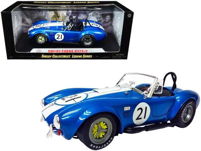 Alt view image 2 of 4 - Shelby Cobra 427 S/C #21 Blue Metallic with White Stripes 1/18 Diecast Model Car by Shelby Collectibles