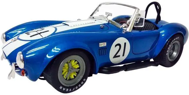 Alt view image 3 of 4 - Shelby Cobra 427 S/C #21 Blue Metallic with White Stripes 1/18 Diecast Model Car by Shelby Collectibles