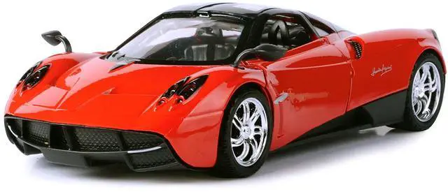 Alt view image 2 of 3 - Pagani Huayra Bright Red with Chrome Wheels 1/24 Diecast Model Car by Motormax