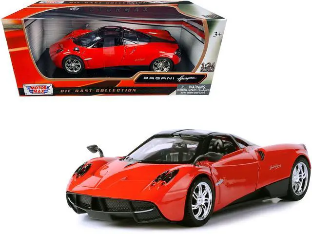 Main image of Pagani Huayra Bright Red with Chrome Wheels 1/24 Diecast Model Car by Motormax