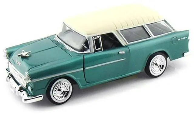 Alt view image 2 of 3 - 1955 Chevrolet Nomad Green 1/24 Diecast Model Car by Motormax