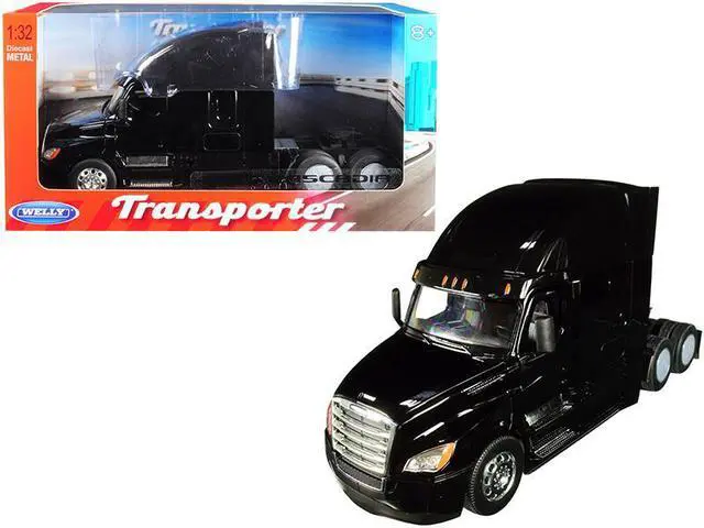Alt view image 5 of 5 - Freightliner Cascadia Truck Black "Transporter" 1/32 Diecast Model by Welly