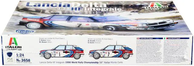 Alt view image 2 of 4 - Skill 3 Model Kit Lancia Delta HF Integrale Rallye Monte Carlo (1990) 1/24 Scale Model by Italeri
