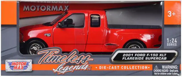 Alt view image 3 of 3 - 2001 Ford F-150 XLT Flareside Supercab Pickup Truck Red 1/24 Diecast Model Car by Motormax