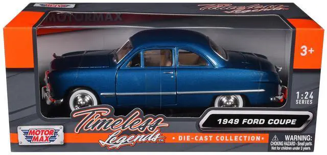 Alt view image 3 of 3 - 1949 Ford Coupe Blue 1/24 Diecast Model Car by Motormax