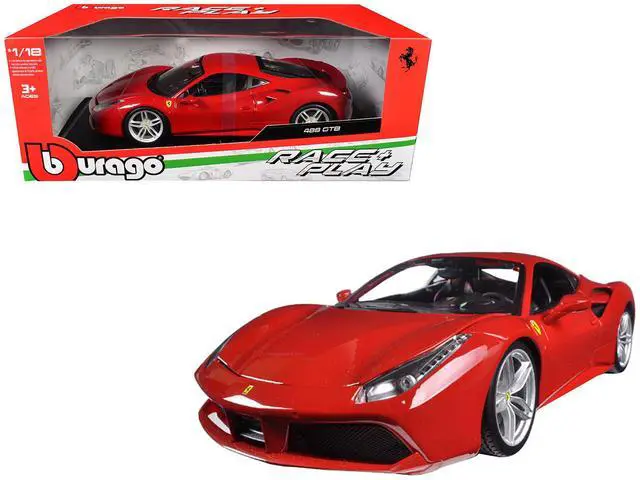 Main image of Ferrari 488 GTB Red 1/18 Diecast Model Car by Bburago