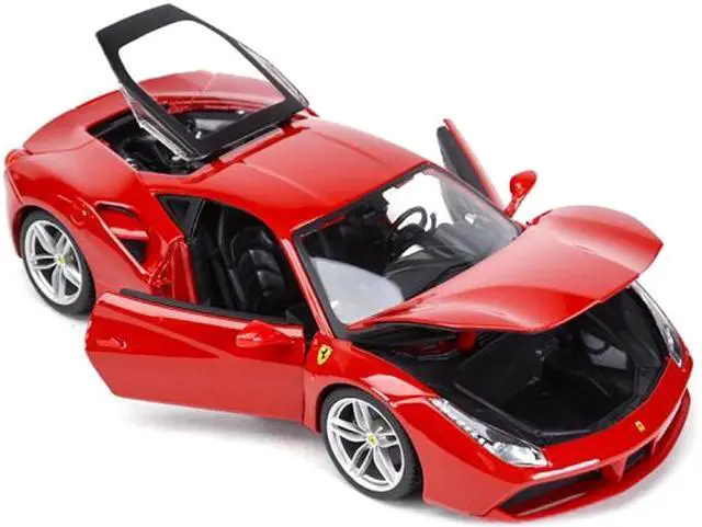 Alt view image 3 of 4 - Ferrari 488 GTB Red 1/18 Diecast Model Car by Bburago