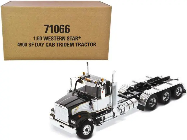 Main image of Western Star 4900 SF Tridem Day Cab Truck Tractor Black "Transport Series" 1/50 Diecast Model by Diecast Masters