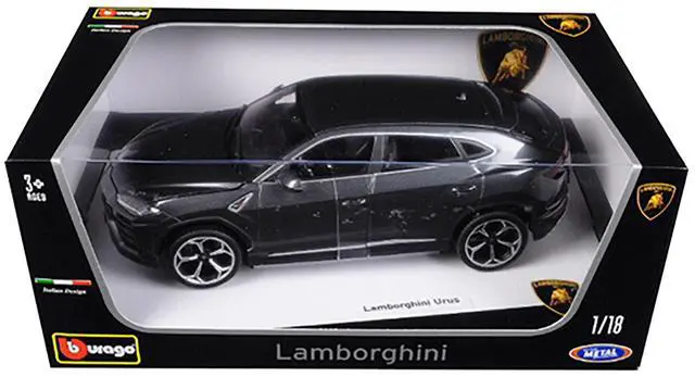 Alt view image 3 of 3 - Lamborghini Urus Gray Metallic 1/18 Diecast Model Car by Bburago