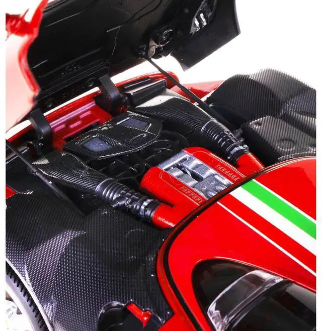 Alt view image 3 of 6 - Ferrari Monza SP1 Red with Italian Flag Stripes "Signature Series" 1/18 Diecast Model Car by Bburago
