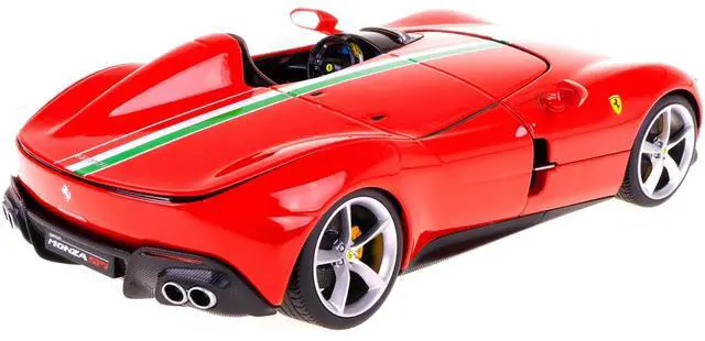 Alt view image 6 of 6 - Ferrari Monza SP1 Red with Italian Flag Stripes "Signature Series" 1/18 Diecast Model Car by Bburago