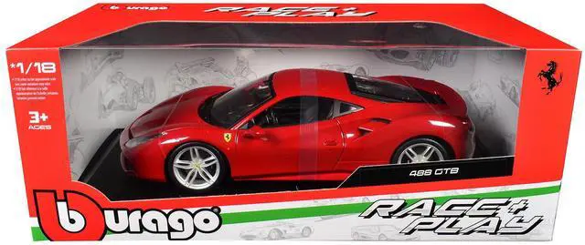 Alt view image 4 of 4 - Ferrari 488 GTB Red 1/18 Diecast Model Car by Bburago