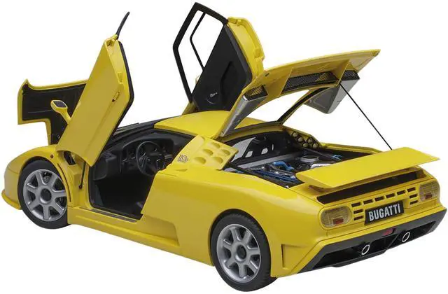 Alt view image 2 of 6 - Bugatti EB110 SS Super Sport Giallo Bugatti Yellow with Silver Wheels 1/18 Model Car by Autoart