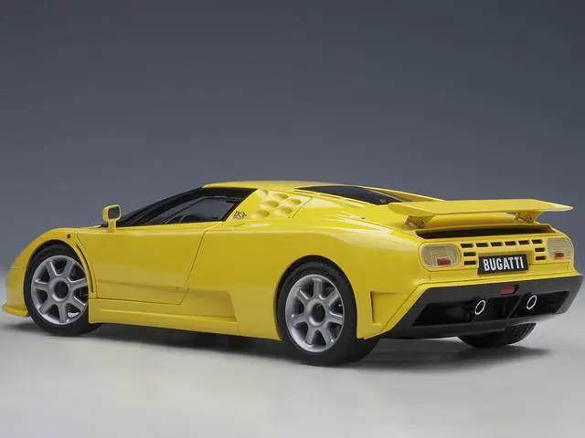 Alt view image 5 of 6 - Bugatti EB110 SS Super Sport Giallo Bugatti Yellow with Silver Wheels 1/18 Model Car by Autoart