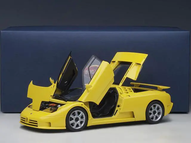 Alt view image 6 of 6 - Bugatti EB110 SS Super Sport Giallo Bugatti Yellow with Silver Wheels 1/18 Model Car by Autoart