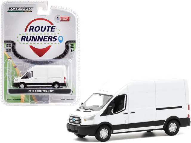Main image of 2015 Ford Transit High Roof Van Oxford White "Route Runners" Series 1 1/64 Diecast Model by Greenlight