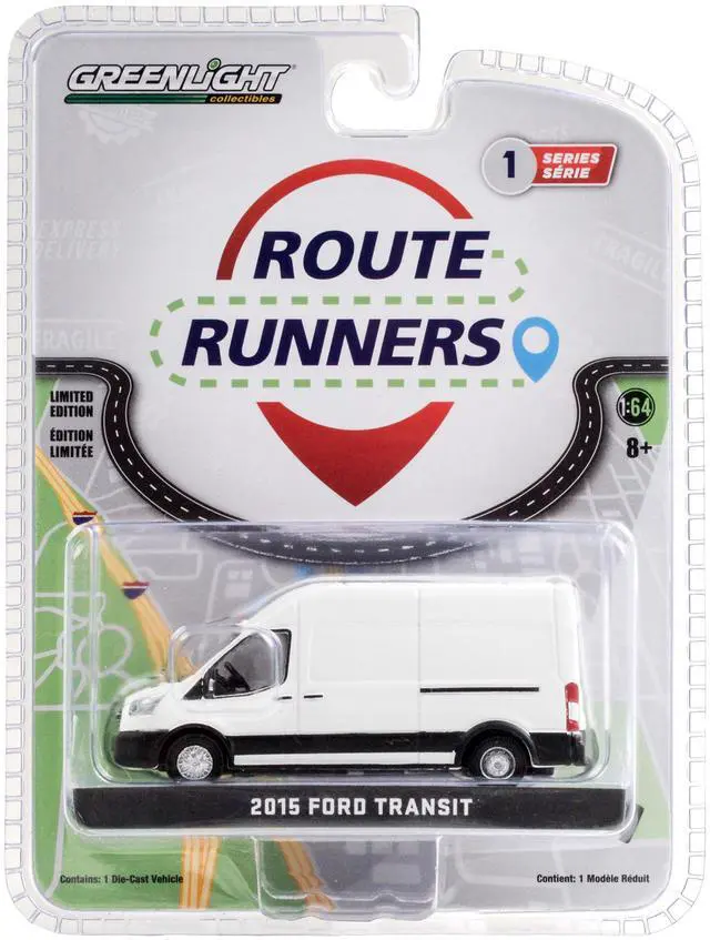Alt view image 3 of 5 - 2015 Ford Transit High Roof Van Oxford White "Route Runners" Series 1 1/64 Diecast Model by Greenlight