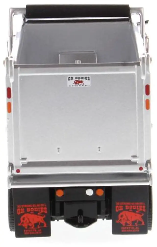 Alt view image 5 of 6 - International HX620 Tandem Axle with Pusher Axle OX Stampede Dump Truck Red & Chrome 1/50 Diecast Model by Diecast Masters