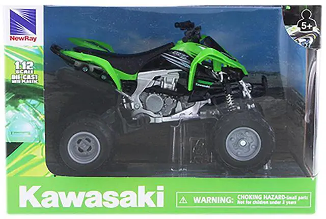 Alt view image 3 of 3 - Kawasaki KFX 450R ATV Green 1/12 Motorcycle Model by New Ray