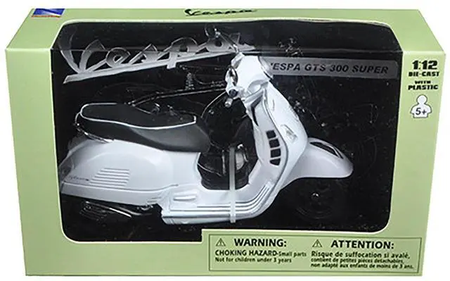 Alt view image 5 of 6 - Vespa GTS 300 Super White Motorcycle 1/12 by New Ray