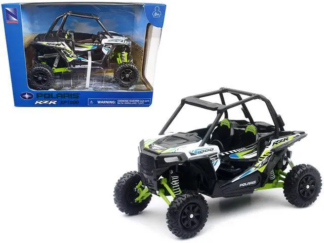 Main image of Polaris RZR XP 1000 Dune Buggy White Lightning and Bright Green 1/18 Diecast Model by New Ray
