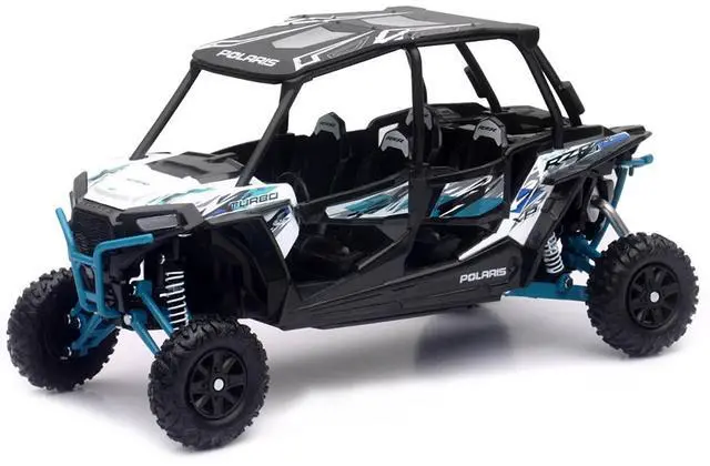 Alt view image 2 of 3 - Polaris RZR XP 4 Turbo EPS Sport UTV Matt White Lightning with Graphics and Black Top 1/18 Diecast Model by New Ray