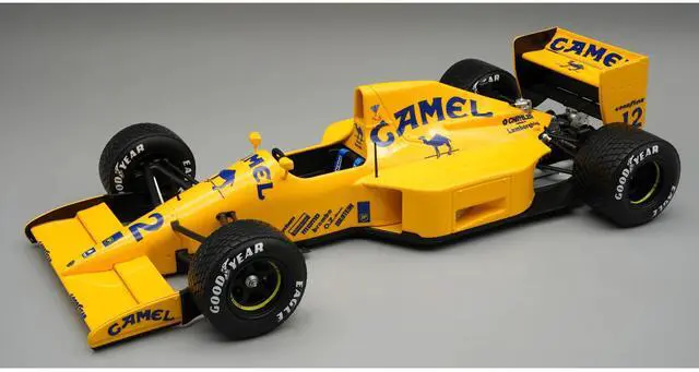 Main image of Lotus 102 #12 "Lamborghini Engine" F1 "US GP Qualifyng" (1990) "Mythos Series" with Display Case 1/18 Model Car by Tecnomodel