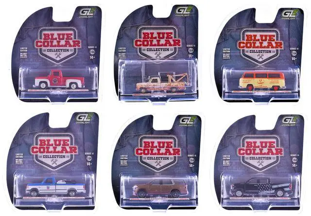 Main image of "Blue Collar Collection" Series 14 Set of 6 pieces 1/64 Diecast Model Cars by Greenlight