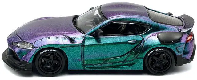Alt view image 2 of 6 - Toyota HKS GR Supra RHD (Right Hand Drive) Magic Purple Metallic 1/64 Diecast Model Car by Pop Race