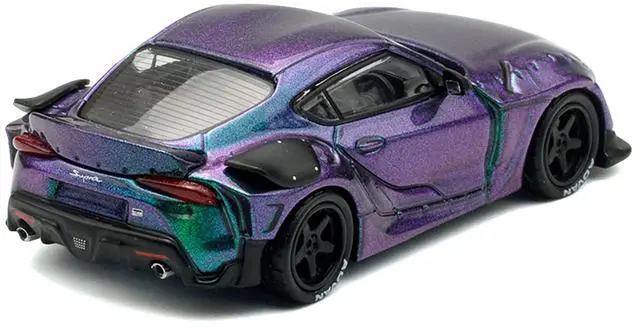 Alt view image 3 of 6 - Toyota HKS GR Supra RHD (Right Hand Drive) Magic Purple Metallic 1/64 Diecast Model Car by Pop Race