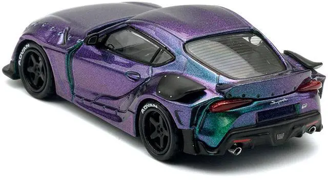 Alt view image 4 of 6 - Toyota HKS GR Supra RHD (Right Hand Drive) Magic Purple Metallic 1/64 Diecast Model Car by Pop Race