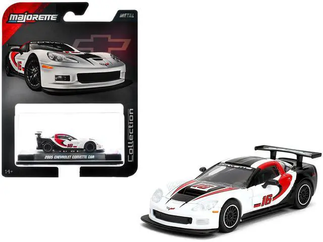 Main image of 2005 Chevrolet Corvette C6R #16 White with Black and Red Graphics "Collection" Series 1/64 Diecast Model Car by Majorette