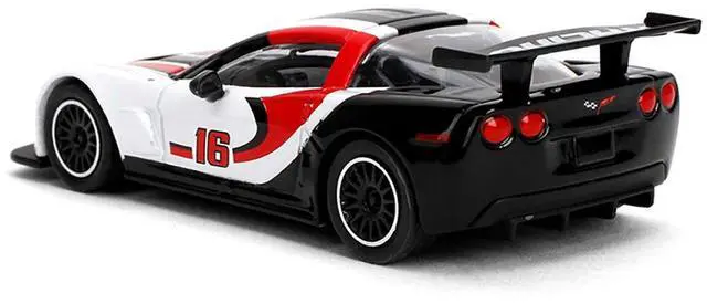Alt view image 3 of 6 - 2005 Chevrolet Corvette C6R #16 White with Black and Red Graphics "Collection" Series 1/64 Diecast Model Car by Majorette