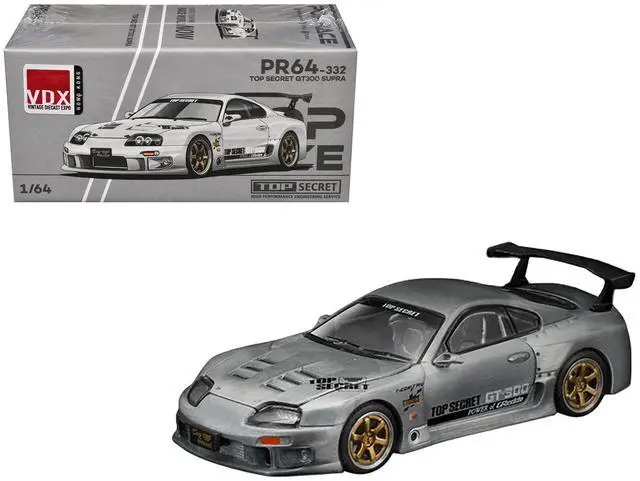 Main image of Toyota Supra "Top Secret" GT300 RHD Raw Metal "Vintage Diecast Expo Hong Kong 2025" 1/64 Diecast Model Car by Pop Race