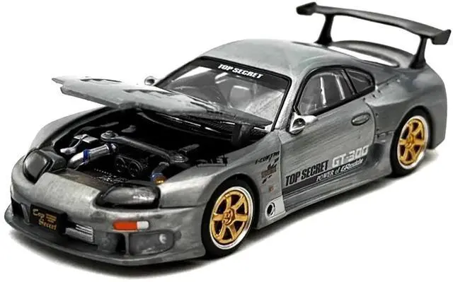 Alt view image 3 of 6 - Toyota Supra "Top Secret" GT300 RHD Raw Metal "Vintage Diecast Expo Hong Kong 2025" 1/64 Diecast Model Car by Pop Race