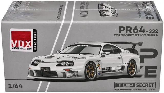 Alt view image 6 of 6 - Toyota Supra "Top Secret" GT300 RHD Raw Metal "Vintage Diecast Expo Hong Kong 2025" 1/64 Diecast Model Car by Pop Race