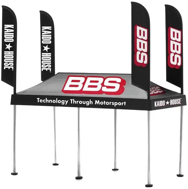 Alt view image 2 of 5 - Kaido House "BBS" Tent V1 Black with Extra Wheels for 1/64 Scale Models by Mini GT