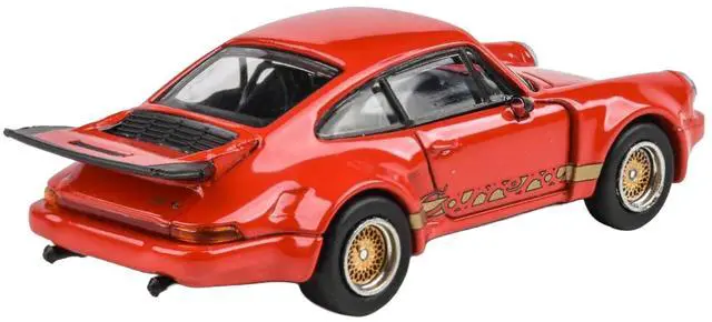 Alt view image 2 of 6 - Porsche 911 Carrera RSR 3.0 Guards Red with Gold Stripes and Wheels 1/64 Diecast Model Car by Paragon