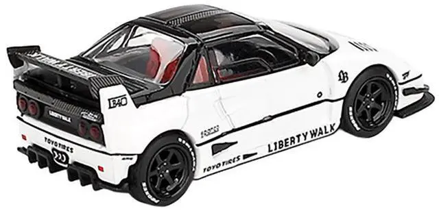Alt view image 3 of 6 - Mazda AZ-1 Liberty Walk LB40 RHD White with Black Top "2024 Tokyo Auto Salon" Limited Edition 1/64 Diecast Model Car by Mini GT