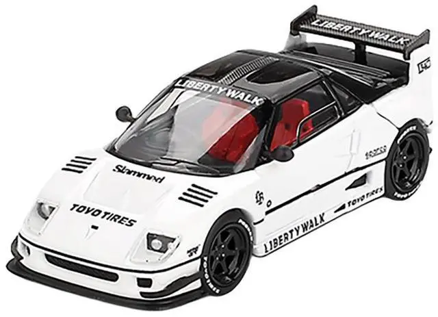 Alt view image 4 of 6 - Mazda AZ-1 Liberty Walk LB40 RHD White with Black Top "2024 Tokyo Auto Salon" Limited Edition 1/64 Diecast Model Car by Mini GT