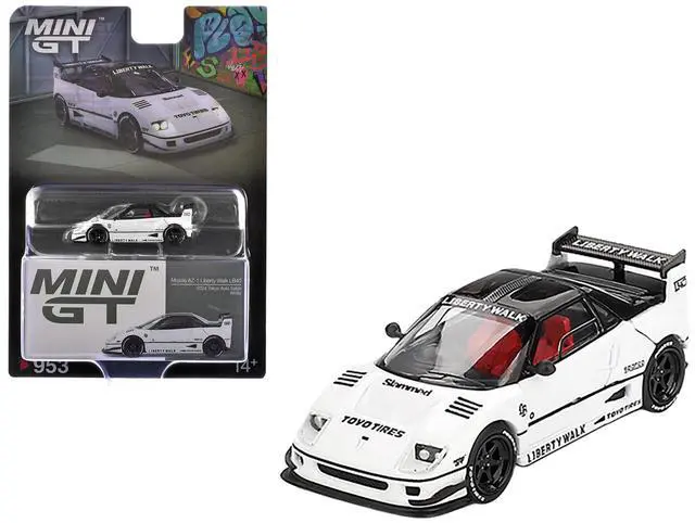 Alt view image 6 of 6 - Mazda AZ-1 Liberty Walk LB40 RHD White with Black Top "2024 Tokyo Auto Salon" Limited Edition 1/64 Diecast Model Car by Mini GT
