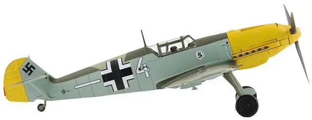 Alt view image 2 of 6 - Messerschmitt Bf 109E-3 Fighter Aircraft "White 4 Unteroffizier Horst Perez" German Luftwaffe 1/48 Diecast Model by Hobby Master