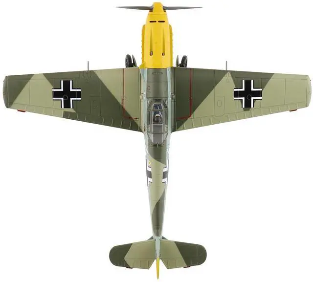 Alt view image 4 of 6 - Messerschmitt Bf 109E-3 Fighter Aircraft "White 4 Unteroffizier Horst Perez" German Luftwaffe 1/48 Diecast Model by Hobby Master