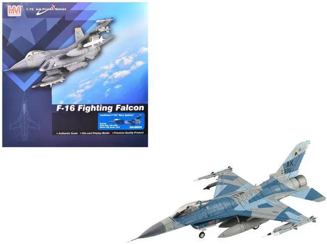 Main image of Lockheed F-16C Fighting Falcon Fighter Aircraft "Blue Splinter, Eielson AFB" US Air Force 1/72 Diecast Model by Hobby Master