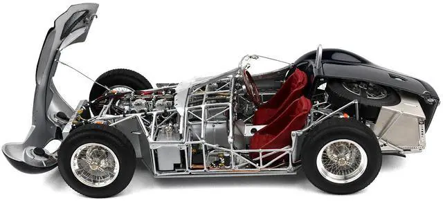 Alt view image 3 of 6 - Maserati Tipo 60/61 "Birdcage" Dark Blue "Cut-Off Model" Limited Ed with Showcase and Baseplate 1/18 Diecast Model Car by CMC