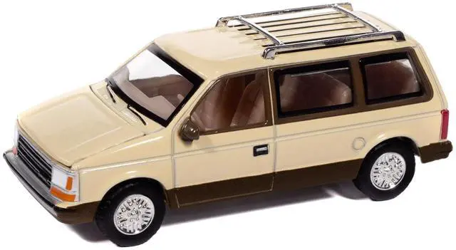 Alt view image 2 of 5 - 1987 Plymouth Voyager Van Light Cream and Golden Bronze Metallic 2-Tone 1/64 Diecast Model Cars by Auto World