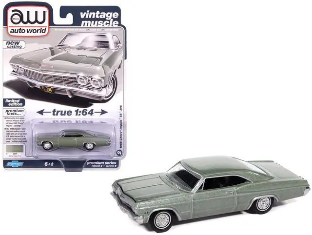 Alt view image 5 of 5 - 1965 Chevrolet Impala SS 396 Willow Green Metallic "Vintage Muscle" 1/64 Diecast Model Cars by Auto World