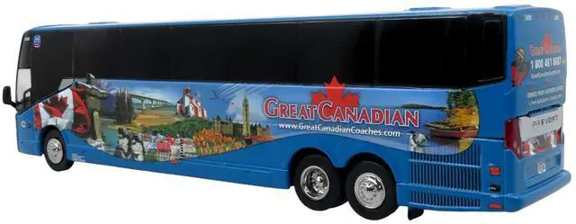 Alt view image 3 of 6 - Prevost H3-45 Coach Bus "Great Canadian Coaches" Blue w/Graphics Limited Ed 1/87 (HO) Scale Diecast Model by Iconic Replicas