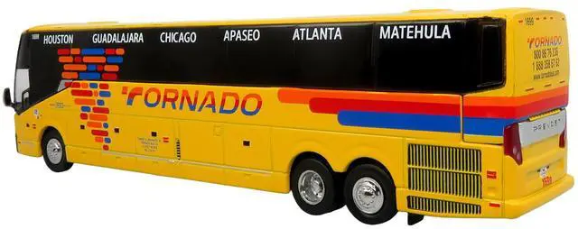 Alt view image 3 of 6 - Prevost H3-45 Coach Bus "Tornado Bus Company" Yellow with Graphics Limited Ed 1/87 (HO) Scale Diecast Model by Iconic Replicas