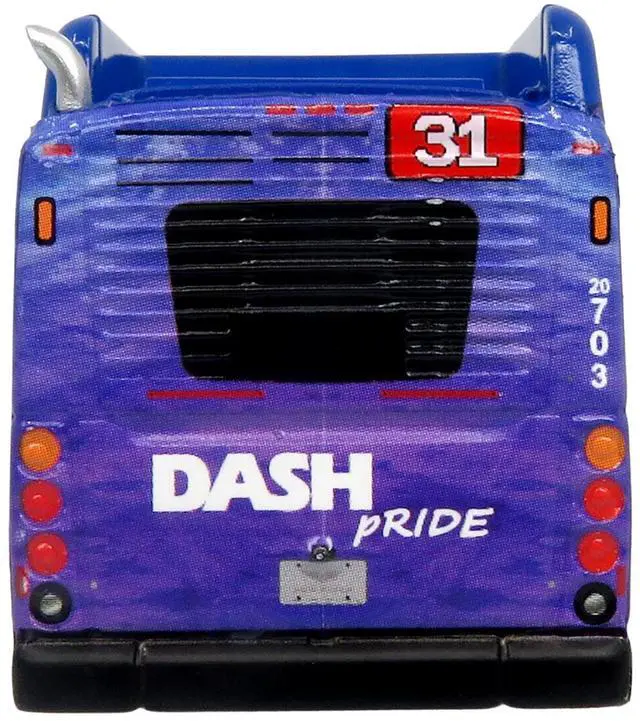 Alt view image 5 of 6 - New Flyer Xcelsior XN40 Transit Bus Blue with Rainbow Graphics Limited Edition 1/87 (HO) Scale Diecast Model by Iconic Replicas